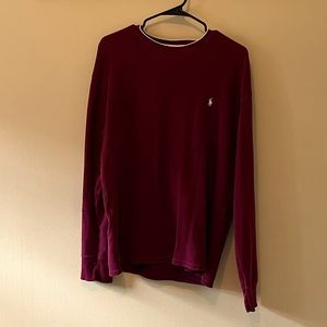Maroon, long sleeved Polo Ralph Lauren, size Large